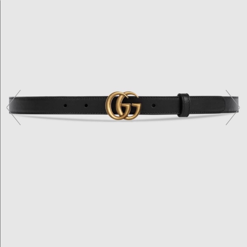 Gucci Black Leather Belt with Double G buckle 🐝